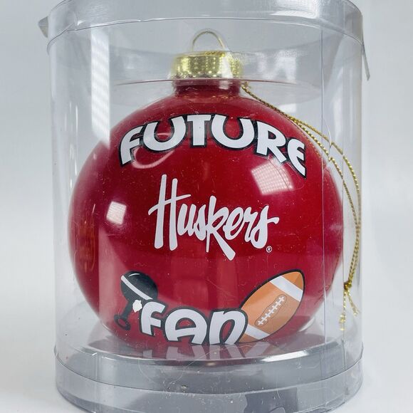 Nebraska Cornhuskers Huskers Future Fan Large 4 inch Glass Ball Ornament Memory - Picture 1 of 6
